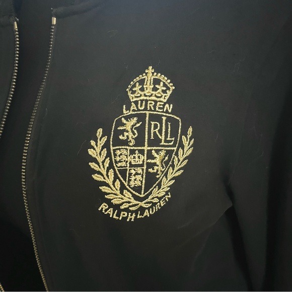 NWOT~Ralph Lauren-Women’s Full Zip Jacket-Hoodie-Size LP~Black~Cotton - Picture 5 of 7